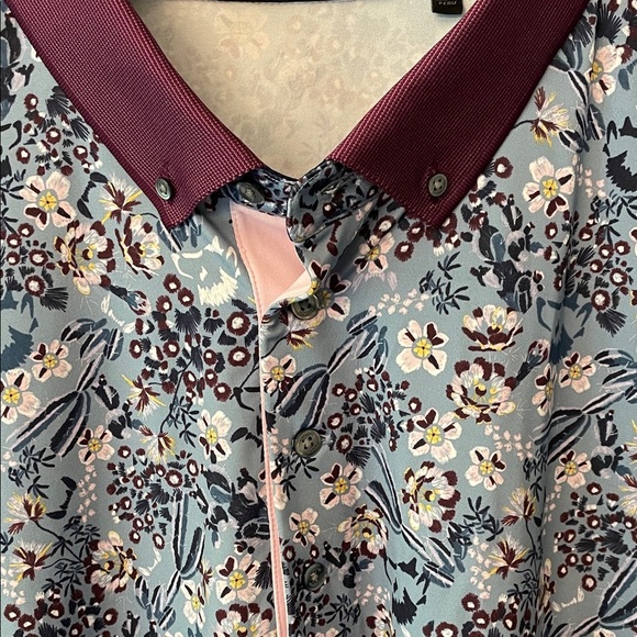 Greyson Men’s XXL Desert Floral Polo Shirt Golf Purple & Blue - Picture 2 of 7